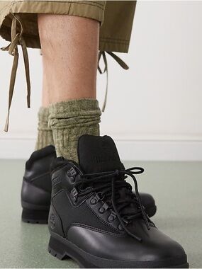 Timberland Kids Black Lace-Up Leather Boots